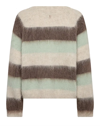 Mos Mosh - MMSuvi Stripe Strik - Frosty Green